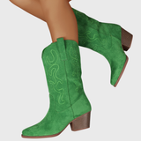 Brecka | Damen Westernstiefel mit weiter Wadenpassform und Stickerei