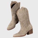 Brecka | Damen Westernstiefel mit weiter Wadenpassform und Stickerei
