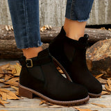 Nerida | Damen Chelsea-Stiefeletten mit Blockabsatz und Schnallenriemen