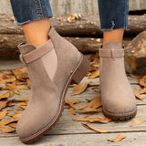 Nerida | Damen Chelsea-Stiefeletten mit Blockabsatz und Schnallenriemen
