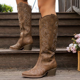 Brecken | Damen Westernstiefel mit weitem Schaft und Reißverschluss