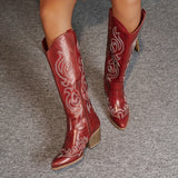 Brecken | Damen Westernstiefel mit weitem Schaft und Reißverschluss
