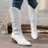 Brecken | Damen Westernstiefel mit weitem Schaft und Reißverschluss