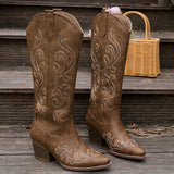 Brecken | Damen Westernstiefel mit weitem Schaft und Reißverschluss