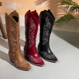 Brecken | Damen Westernstiefel mit weitem Schaft und Reißverschluss