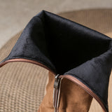 Halcyon | Damen kniehohe Stiefel mit goldfarbenen Knopfakzenten