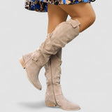 Ailsa | Damen kniehohe Schlupfstiefel mit Ziehlasche