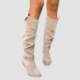Ailsa | Damen kniehohe Schlupfstiefel mit Ziehlasche