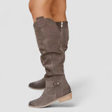 Ailsa | Damen kniehohe Schlupfstiefel mit Ziehlasche