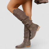 Ailsa | Damen kniehohe Schlupfstiefel mit Ziehlasche