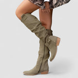Ailsa | Damen kniehohe Schlupfstiefel mit Ziehlasche