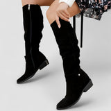 Ailsa | Damen kniehohe Schlupfstiefel mit Ziehlasche