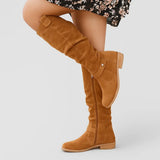 Ailsa | Damen kniehohe Schlupfstiefel mit Ziehlasche