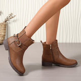 Jemima | Damen Chelsea-Stiefelette mit Westernschnalle und Blockabsatz