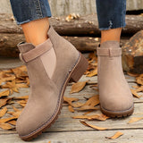 Brynn | Damen Stiefelette mit Blockabsatz und Schnallenriemen