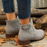Brynn | Damen Stiefelette mit Blockabsatz und Schnallenriemen