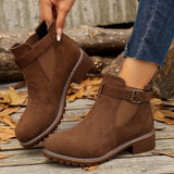 Brynn | Damen Stiefelette mit Blockabsatz und Schnallenriemen