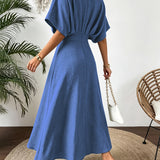 Damen Midikleid mit V-Ausschnitt