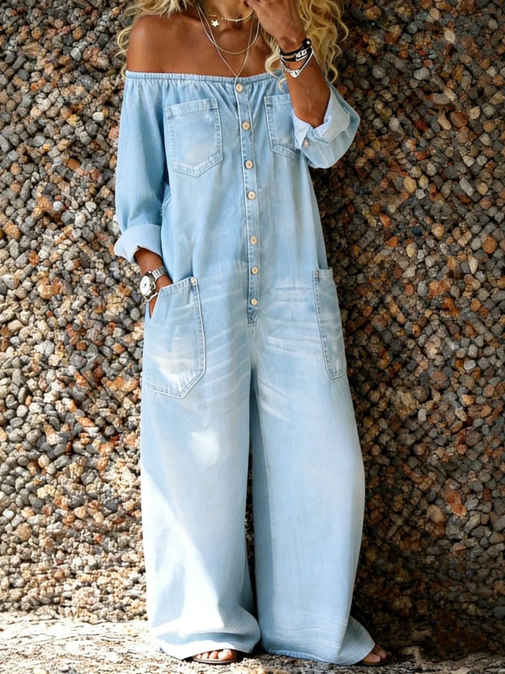 Noa | Jumpsuit mit Off-Shoulder-Ausschnitt