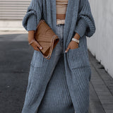 Damen Maxi Cardigan mit langen Ärmeln und Taschen