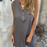 Macy™ - Bequemes Baumwoll- und Leinen-Sommerkleid