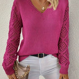 Wendy™ - Stilvoller Langarm-V-Ausschnitt-Pullover