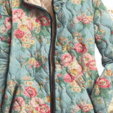 Damenjacke mit schönem Blumenmuster, gesteppt