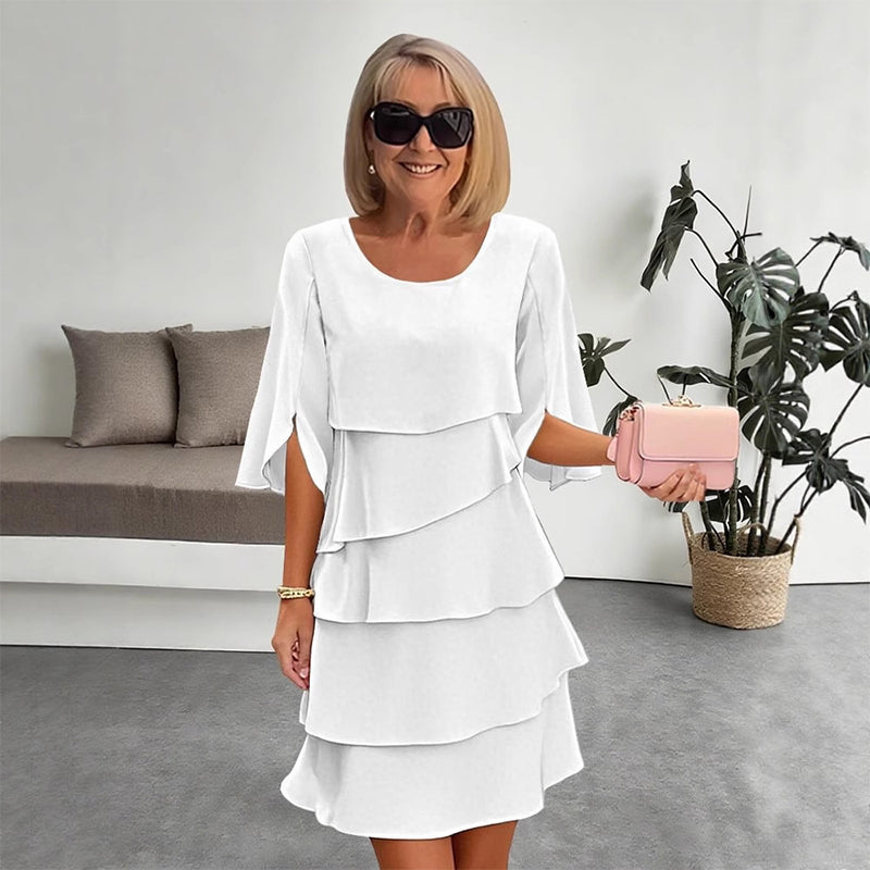 Chic Schichtkleid mit Puffärmeln für Frauen