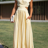 Quincy | Midi-Kleid mit Cut-Out und Taschen