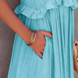 Emilia™ - Halter Ruffle Maxi Kleid