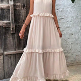 Sarah | Halter Rüsch Maxi Kleid (Fast ausverkauft)