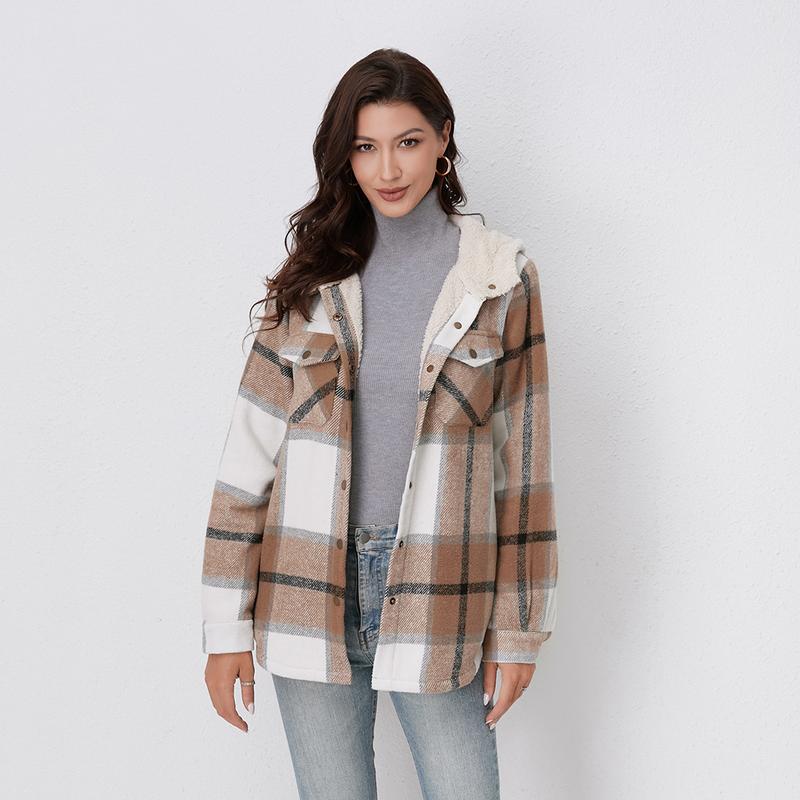 AMELIA™ - Damen Kapuzen-Plaid Flanelljacke für Herbst und Winter