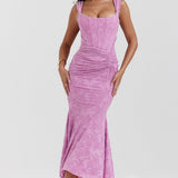 Boheme - Ärmelloses Raffung Bodycon Abendkleid