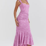 Boheme - Ärmelloses Raffung Bodycon Abendkleid