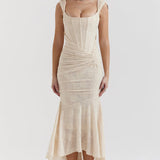 Boheme - Ärmelloses Raffung Bodycon Abendkleid