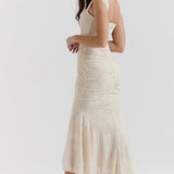 Boheme - Ärmelloses Raffung Bodycon Abendkleid