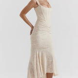 Boheme - Ärmelloses Raffung Bodycon Abendkleid