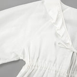 Lysandra - Rüschentop mit Bindeband & Shorts Set