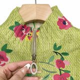 Constance | Damen Strickjacke mit Blumenmuster und Reißverschluss