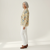 Cornelia | Crème-kleurige vest met bloemenpatroon
