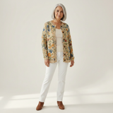 Cornelia | Crème-kleurige vest met bloemenpatroon