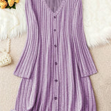 Madelyn™ - Zeitloses Plus-Size Rippknopfkleid