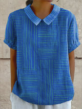Zoe | Gestreifte Bluse mit geometrischem Muster