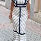 Dianne | Vintage-inspiriertes gestreiftes Maxikleid