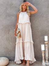 Emilia™ - Halter Ruffle Maxi Kleid