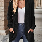 Neva™ - Eleganter Rippstrick-Cardigan mit langen Ärmeln