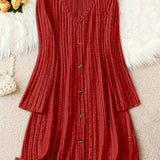 Madelyn™ - Zeitloses Plus-Size Rippknopfkleid