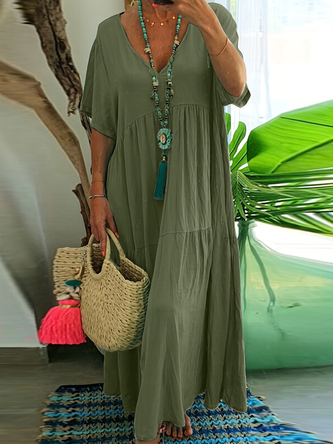 Nova™ - Plus Size Bauchkontrolle Rüschenschichtkleid