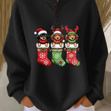 Grethe | Vintage Weihnachtspullover mit Hundemotiv
