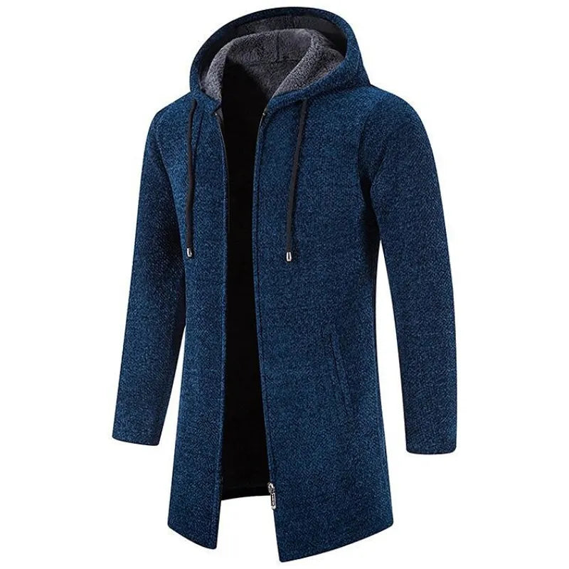 Elias - Mittellange Herrenjacke Mit Kapuze Und Wattiertem Fleece